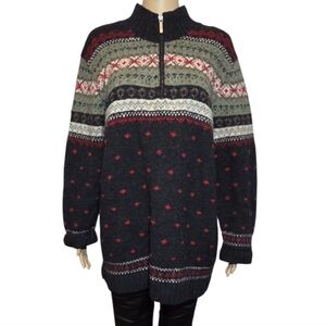 Lauren Ralph Lauren Sweater Vintage Cowl Multicolor Patterned Womens Size 1X